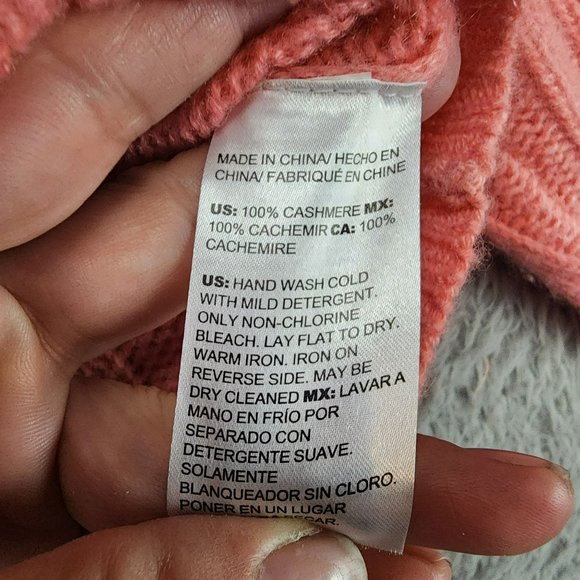 Chico's Sweater Womens Large Orange Cashmere Long Sleeve Turtle Neck Pullover - Picture 3 of 10